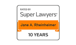 Rated by Super Lawyers | Jane A. Rheinheimer | 10 years
